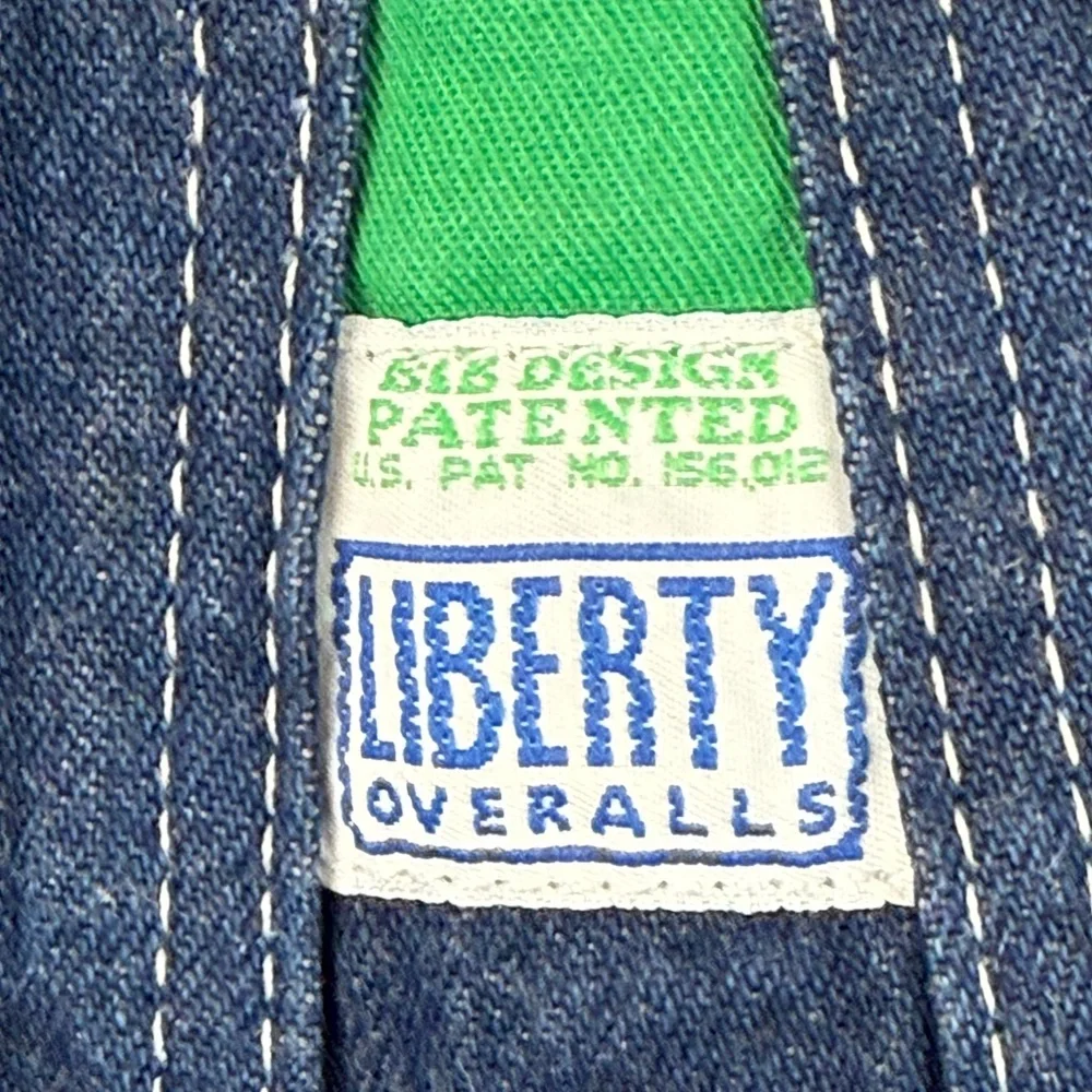 Vintage Liberty Denim Overalls Bib Carpenter Workwear Blue Cotton USA made - Picture 2 of 4